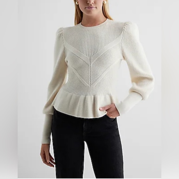 Express Sweaters - NWT Mock Neck Peplum Sweater